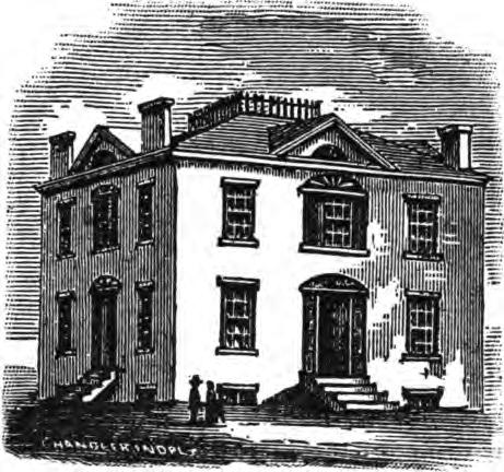 Sketch of a two-story house. 