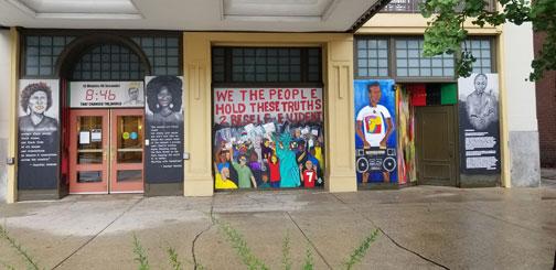 The <I>We The People</I> mural installation in place at 32 E. Washington Street, 2020 (Courtesy of Indy Arts Council)