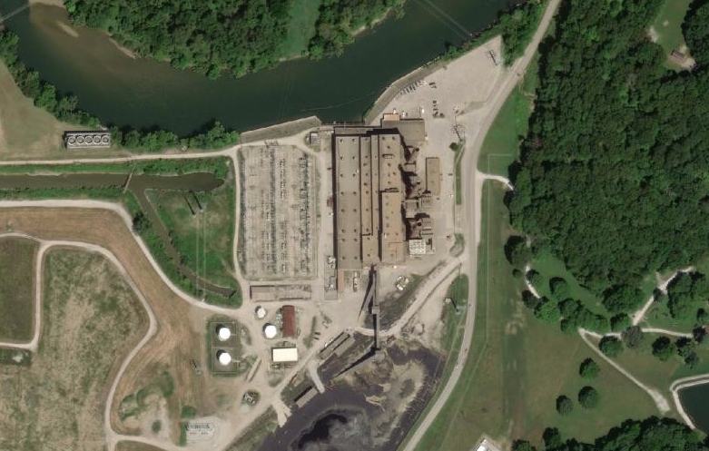 Top down view of a powerplant.