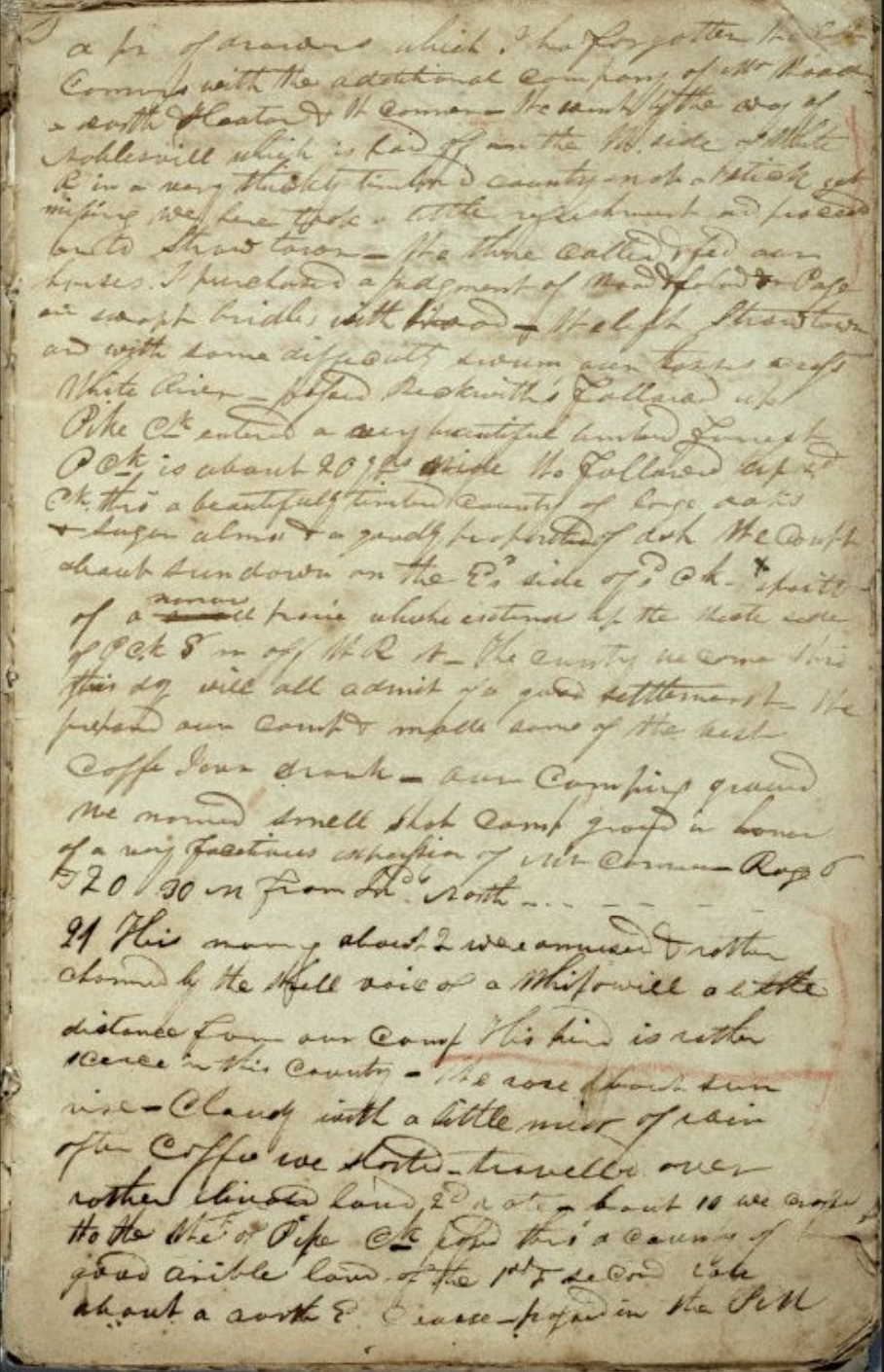 A page from Calvin Fletcher's diary, 1821-1866