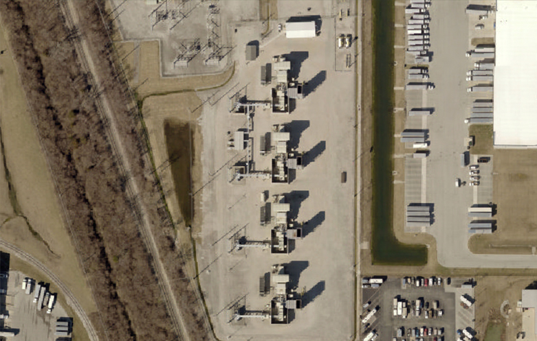 Top down view of a powerplant.