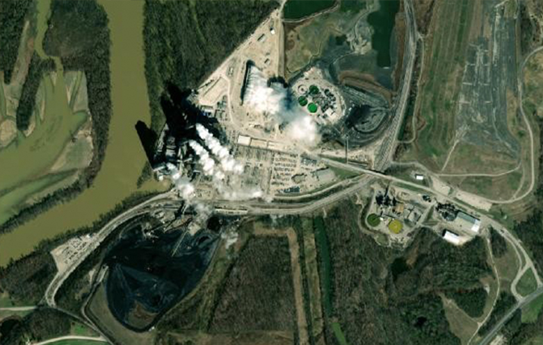 Top down view of a powerplant.