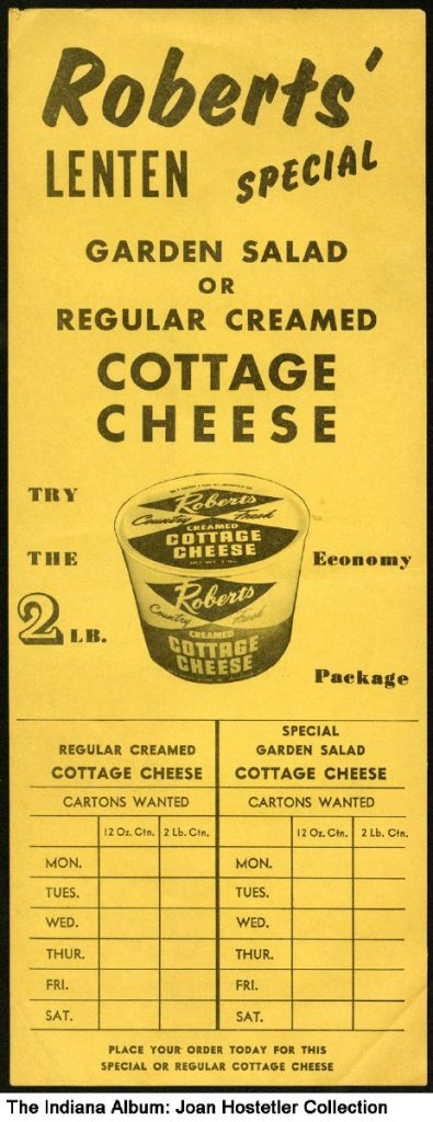 Flyer featuring cottage cheese.
