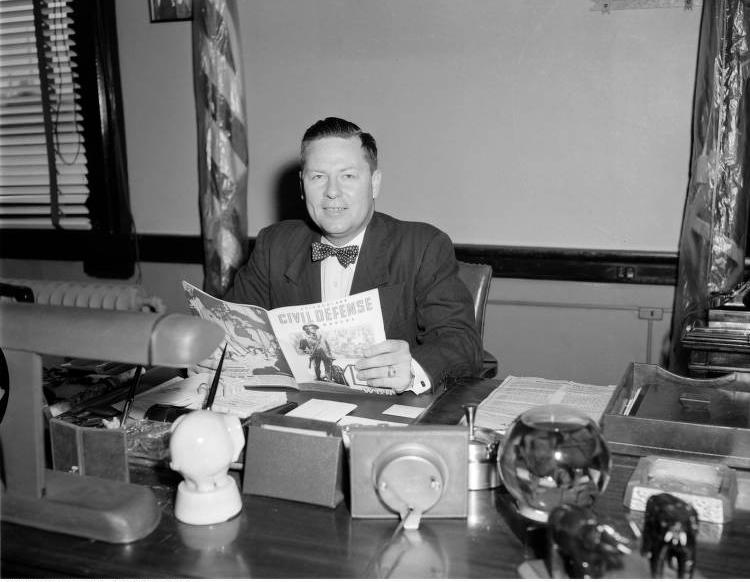 Mayor Alex M. Clark at his desk, 1952