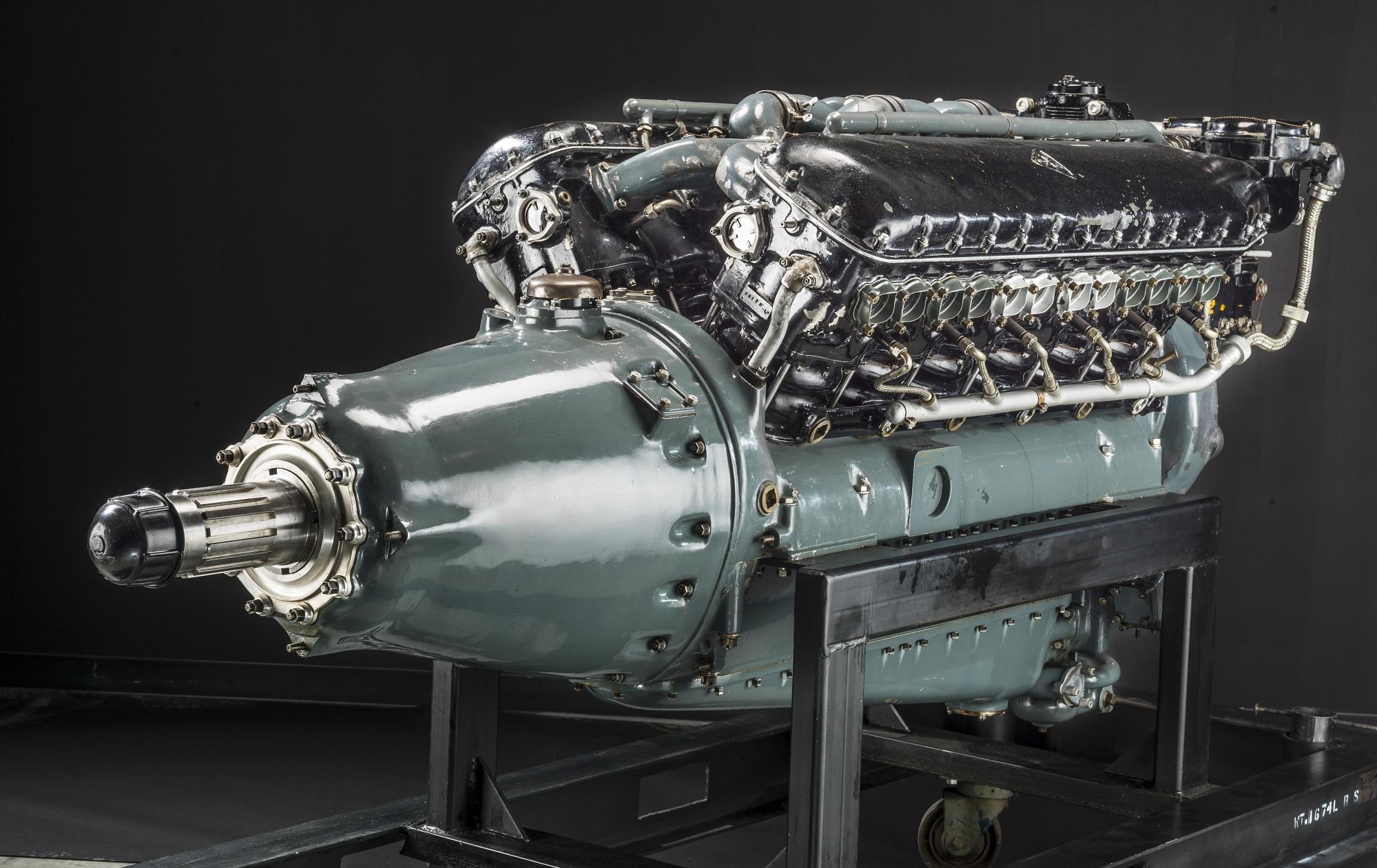 Close up view of a large engine.