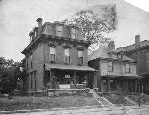 View of the three-story Alpha Home for Aged Colored Women located on Boulevard Place, ca. 1930s