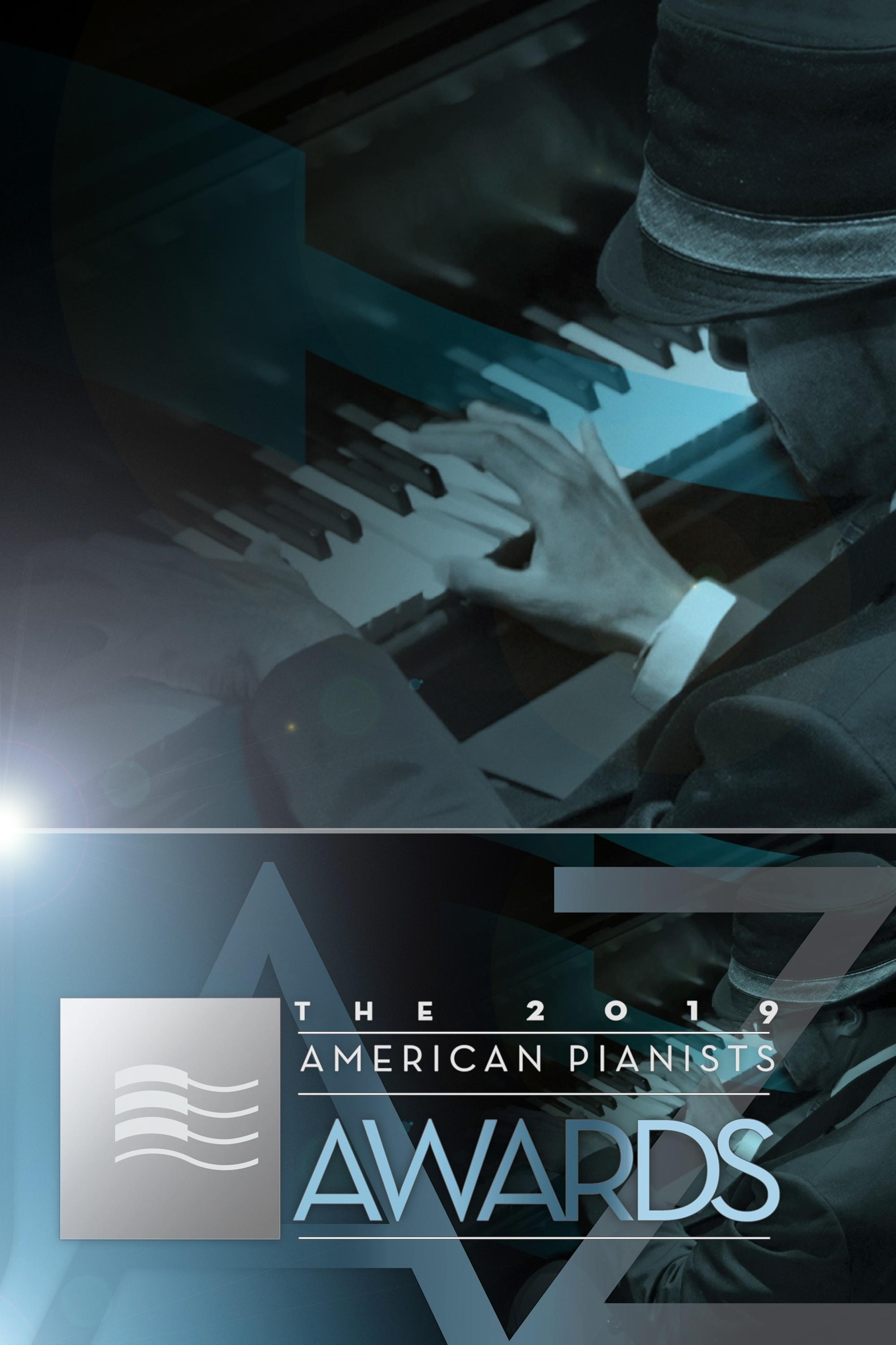 A poster of an awards program. The cover shows a stylized photo of a person playing piano.