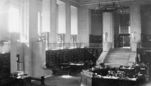 Central Library circulation desk, ca. 1920s