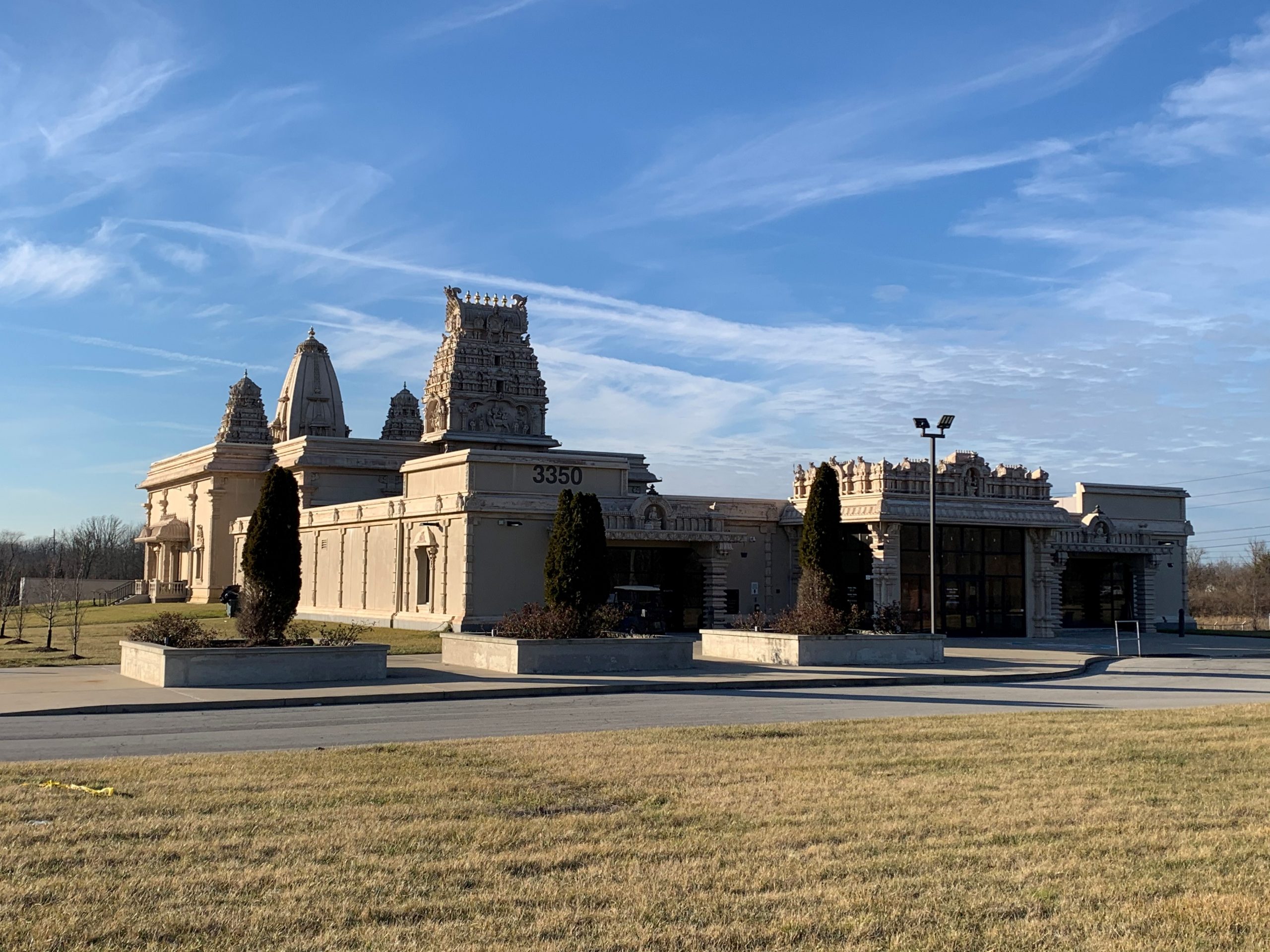 Exterior view of the Hindu Temple of Central Indiana.