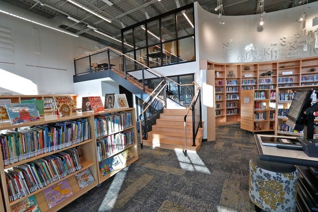 Interior of a modern library