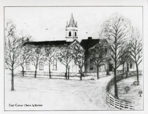 Drawing of the first Christ Church Episcopal on the Circle, n.d.