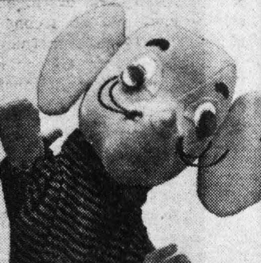 Close up of a mouse hand puppet.