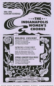 Indianapolis Women's Chorus Concert Announcement, 1994-1995