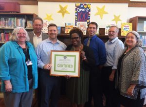 East Washington Branch staff with LEED certificate, 2019