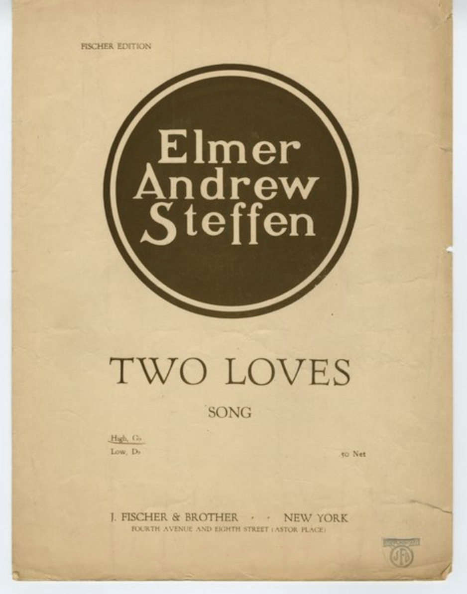 Cover sheet with Steffen's name in a large circle and the words "Two Loves" below it.