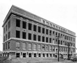 Emerson Hall under construction, ca. 1918 