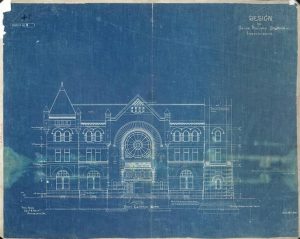 Indianapolis Union Station blueprint, 1886