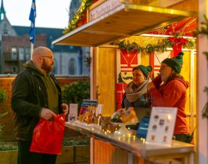 Christkindlmarkt at the historic Athenaeum building in downtown Indy, 2022
