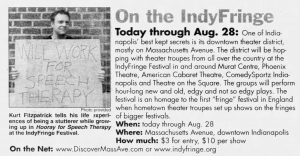 News clipping advertising the IndyFringe festival, 2005