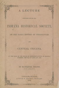 Bolton delivered this presentation to the Indiana Historical Society in the 1850s.