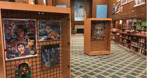 Artwork on display in the library's Center for Black Literature and Culture, 2018
