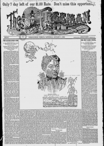The Freeman newspaper header, 1898