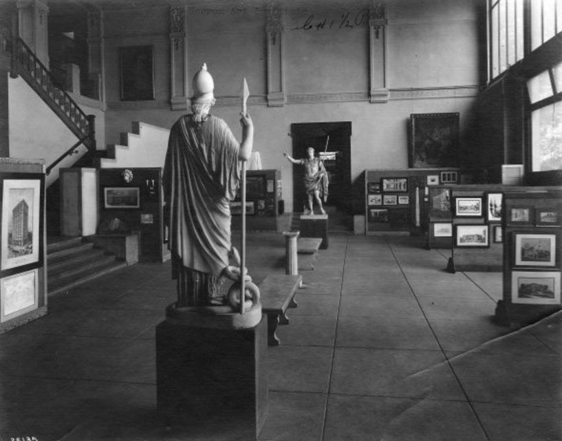 John Herron Art Institute Sculpture Gallery, 1911.  Bass Photo Co Collection, Indiana Historical Society
