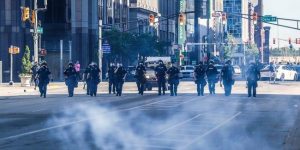 IMPD during Black Lives Matter protests in downtown Indianapolis, 2020