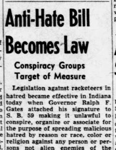 Anti-hate law newsclipping, 1947