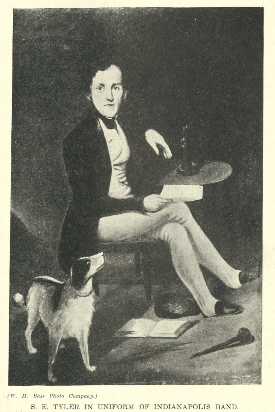 Illustration of a man seated in a chair. A small dog looks up at the man.