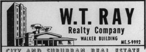 W. T. Ray Realty Company advertisement, 1963
