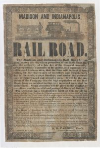 Madison and Indianapolis Railroad announcement, 1843