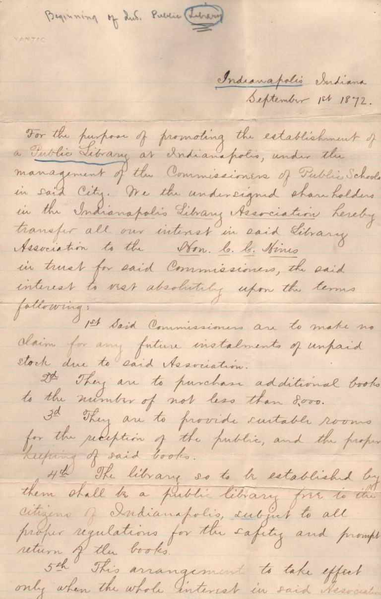 The Indianapolis Public Library - Encyclopedia of Indianapolis
