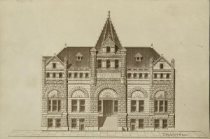 Architectural drawing of the original Propylaeum located at 17 East North Street, ca. 1900