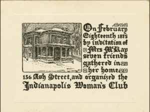 Indianapolis Woman's Club 60th Anniversary Commemorative Card, 1935