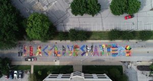 Indy10 Black Lives Matter and other community groups organized the painting of a 'Black Lives Matter' mural on Indiana Avenue, 2020