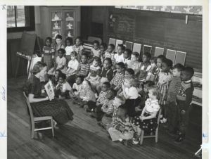 Teacher with integrated class at School No. 41, 1955