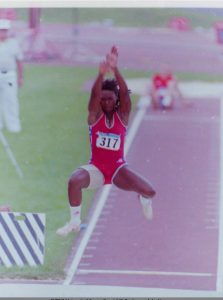 Competitor in long jump, 1987