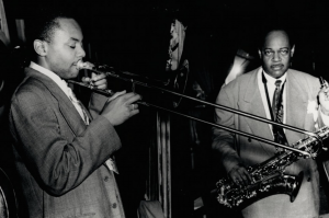 J. J. Johnson (left) and Coleman Hawkins, 1950