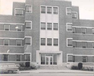 Larue Carter Hospital Exterior, ca. 1956