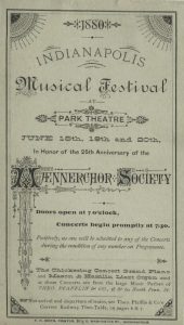 Indianapolis Music Festival at Park Theatre honoring the 25th Anniversary of the Maennerchor Society, 1880