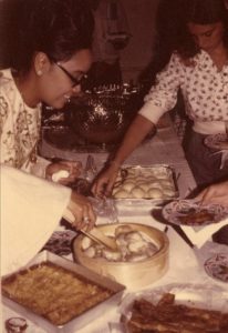 Food and culture meet during one of the programs at the International Center of Indianapolis, 1974
