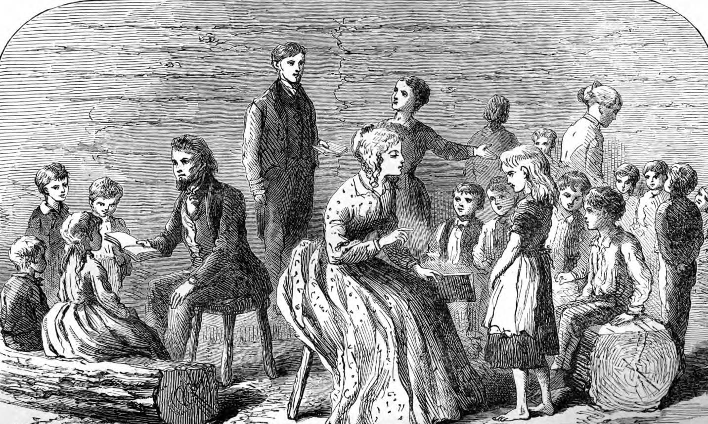Illustration of a woman surrounded by children.