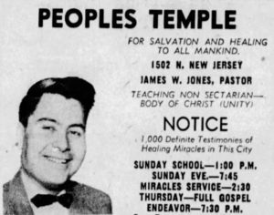 People's Temple advertisement, April 1955
