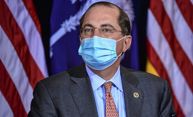 Secretary Alex M. Azar in a medical mask.