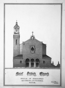 Front Elevation Drawing for St. Patrick's Catholic Church, ca. 1929
