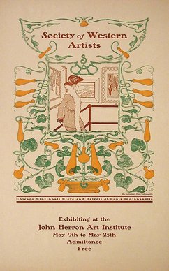 Society of Western Artists poster for an exhibit, 1909. Indianapolis Museum of Art at Newfields
