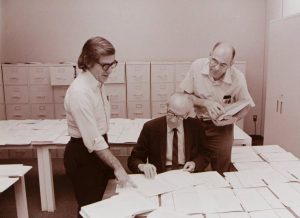 Dr. Max Fisch (seated) and Peirce Project staff, 1976 