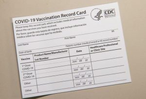COVID-19 vaccination record cards, 2020