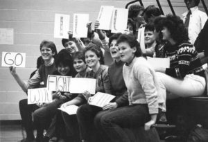Fans at IUPUI volleyball game, 1985 